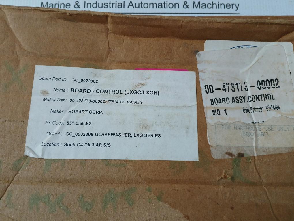 Hobart Control Board Assy (Lxgc/Lxgh) 473173-2H