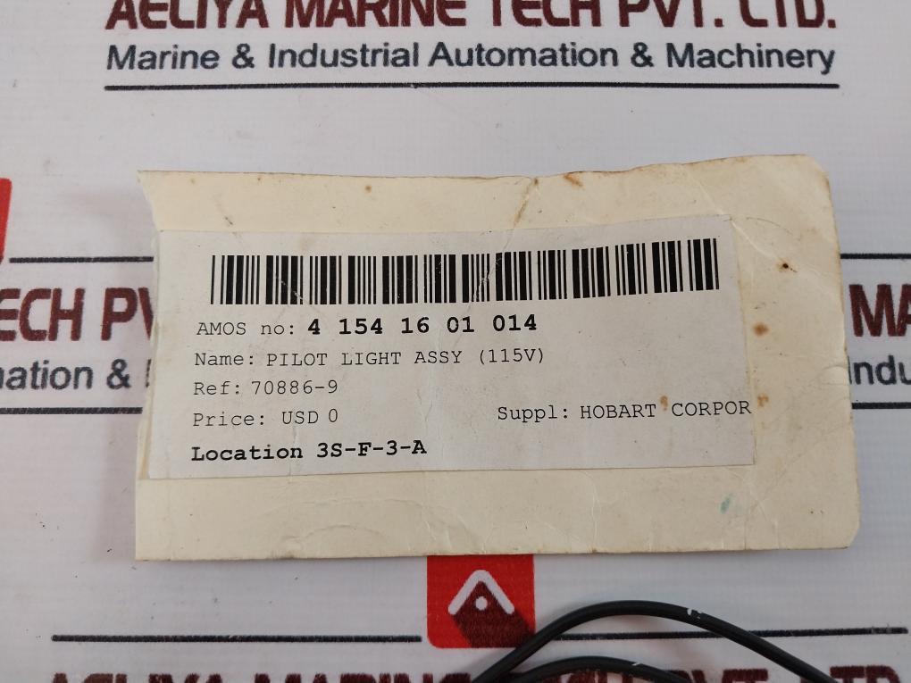 Lot of 2X Hobart Pilot Light Assy (115V) 4 154 16 01 014