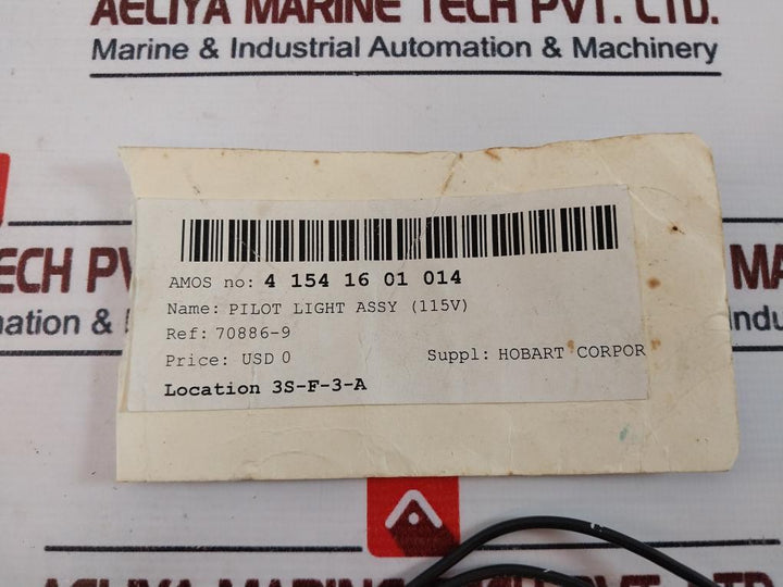 Lot of 2X Hobart Pilot Light Assy (115V) 4 154 16 01 014