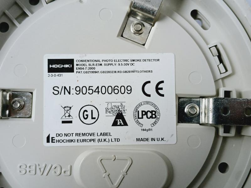 Hochiki SLR-E3M Conventional Photoelectric Detector 9.5-30VDC