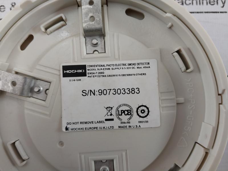 Hochiki Slr-e3Nm Conventional Photo Electric Smoke Detector Max. 40Ma En54-7:2000