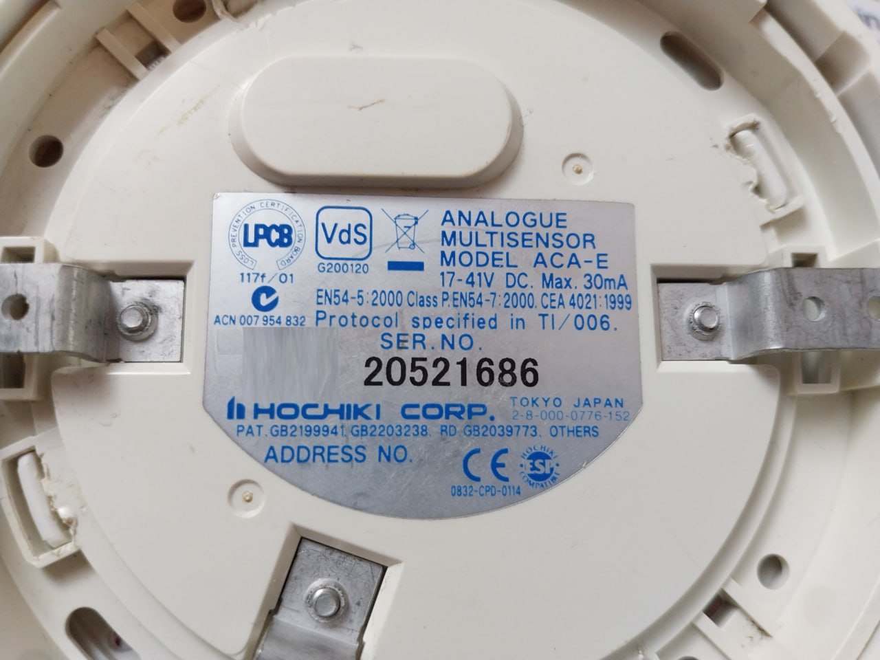 Hochiki Aca-e Analogue Addressable Multi Sensor Optical Heat Detector 17-41V Dc