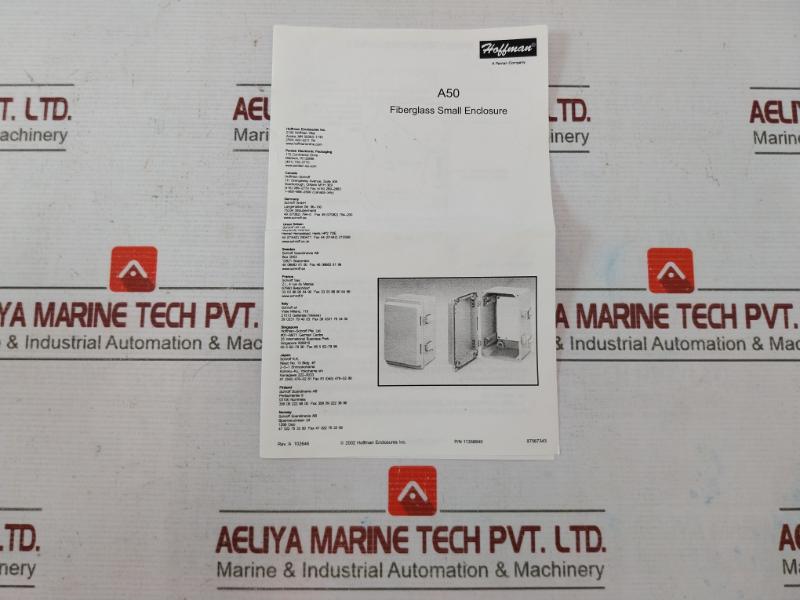 Hoffman A1287Jfgr Screw Cover Enclosure 20-1287, P3000 Ro Watermaker 4"X 12"X 8"