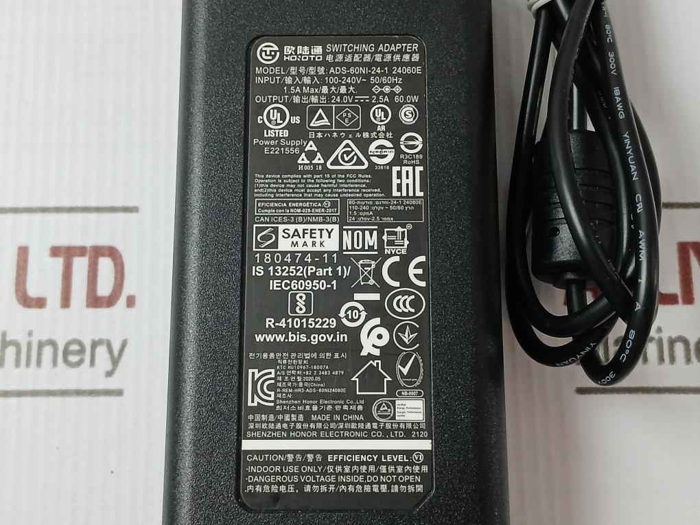 Hoioto Ads-60ni-24-1 24060e Ac Adapter Input-100-240v~ 50/60hz
