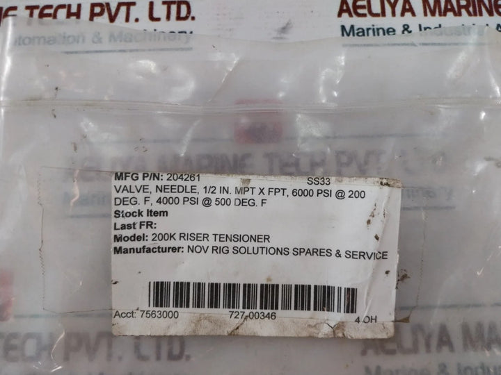 Hoke Nov Rig Solutions 2732L8Yx Needle Valve