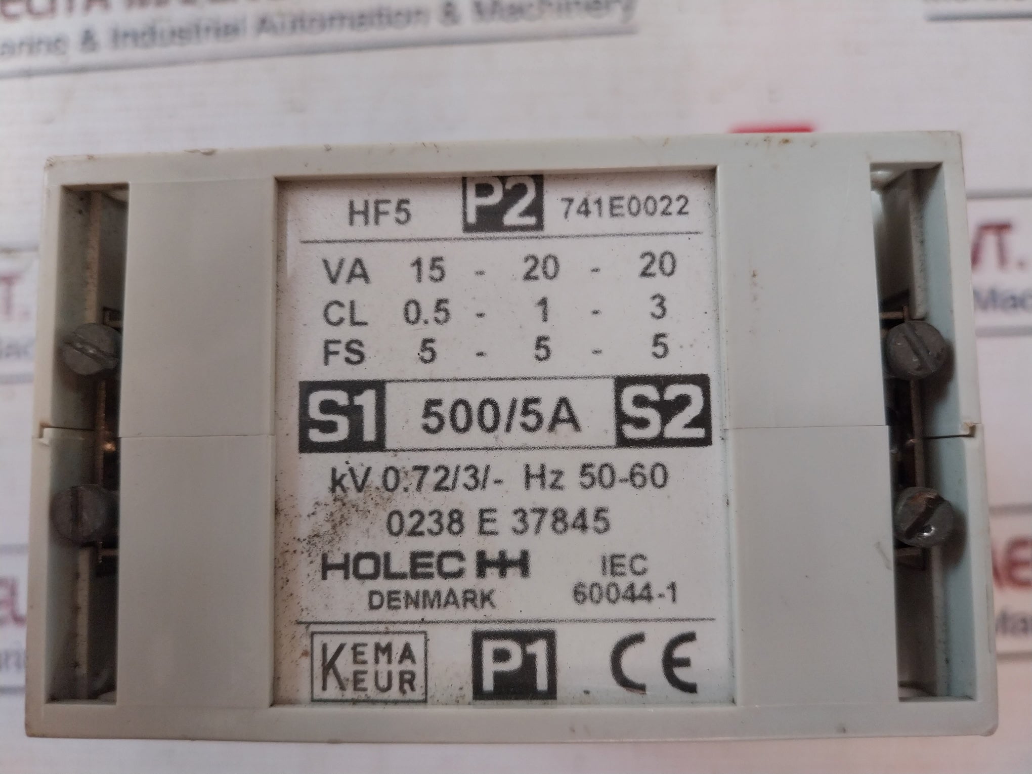 Holec 741E0022 Current Transformer 500/5A 50/60Hz