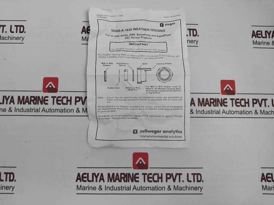 Honeywell 02000-a-1635 Series 2000 Analytics Weatherproof Cap For Use With Senso