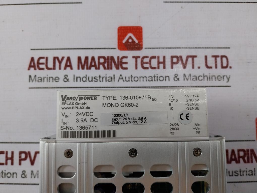 Honeywell 136-010875B Power Supply Converter 24Vdc Input 3.9A 5Vdc 12A