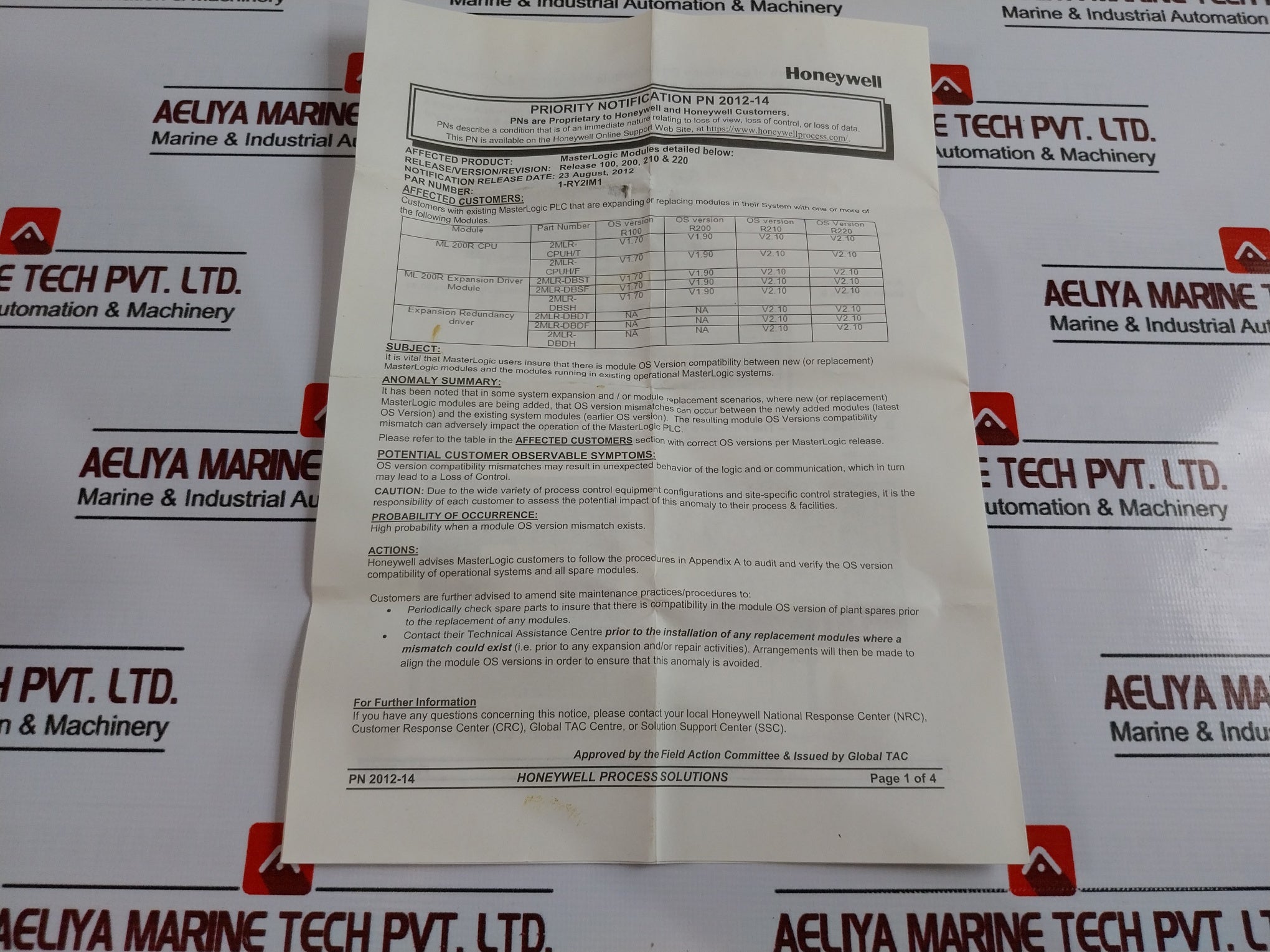 Honeywell 2Mlr-dbsf-cc Expansion Driver Module For Programmable Logic Controller