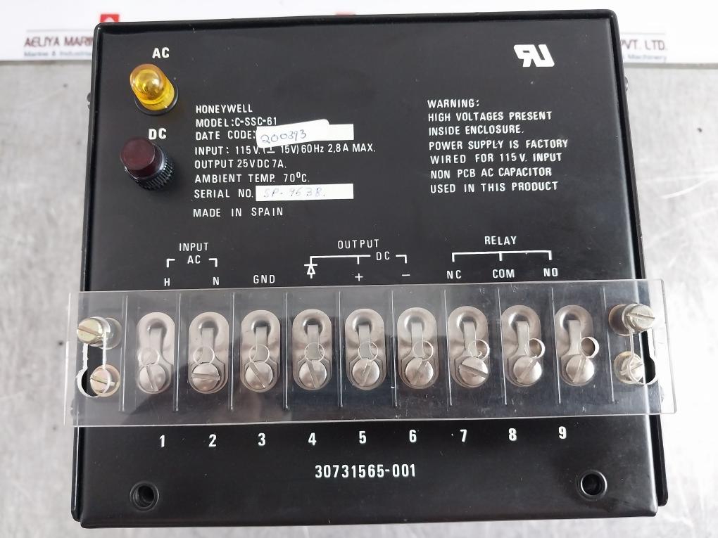 Honeywell 30731565-001 Power Supply C-ssc-61 25Vdc 7A