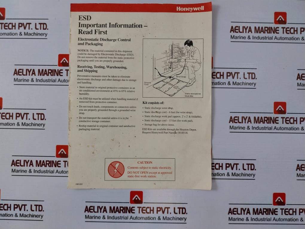 Honeywell 30753732-001 Electrostatic Discharge Control And Packaging