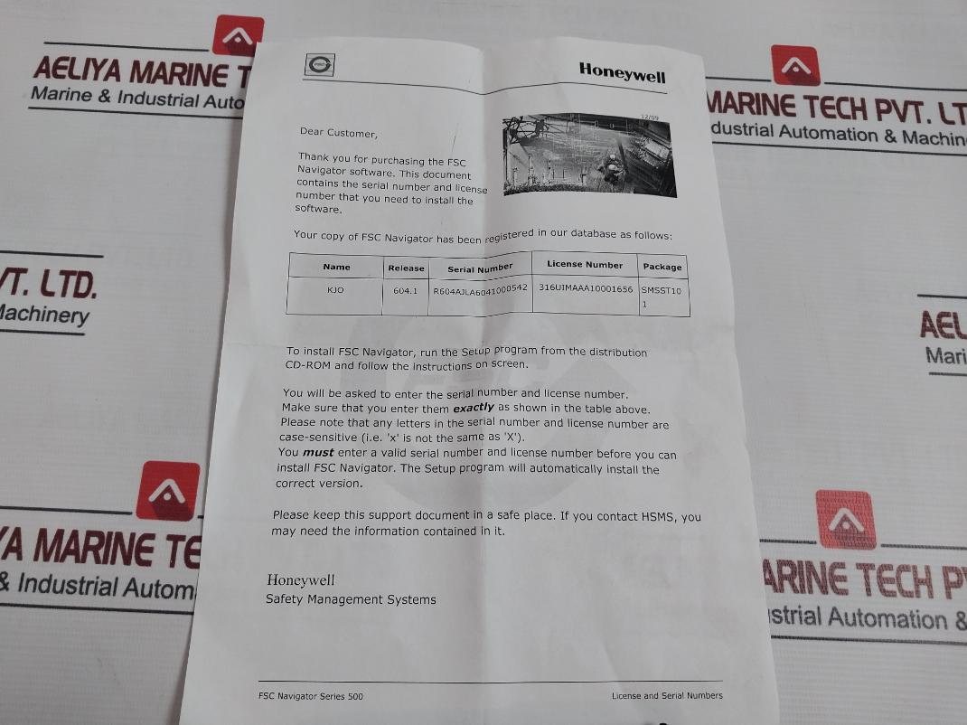 Honeywell 3420215 Series 500 Fail Safe Controller Fsc Navigator Software