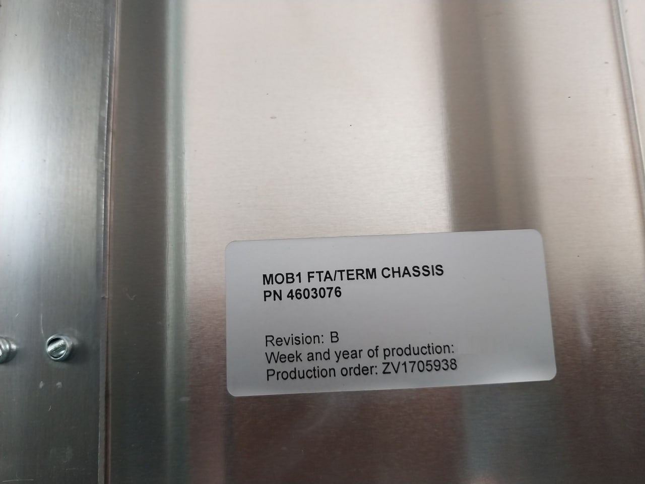 Honeywell 4603076 Hnw-mob1 Fta Terminals Mounting Chassis Zv1705938 Rev B 351124