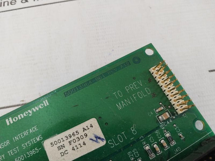 Honeywell 50013964-001 Pcb For Usb/Sensor Interface Factory Test System 50013965