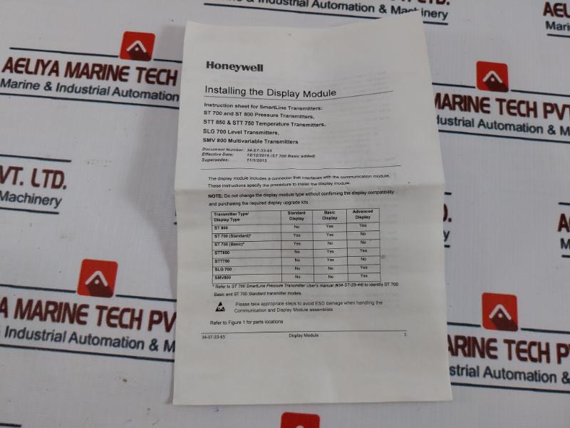 Honeywell 50049911-501 Basic Display Module 50065674-701