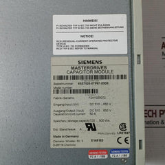 Siemens 6Se7025-0Tp87-2Dd0 Motion Control Capacitor Module For Power Buffering