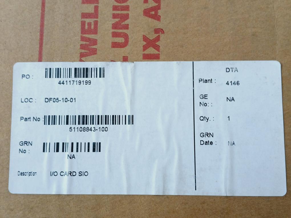 Honeywell 51108843-100 Input/Output Process Card Sio Pwa(C/B) Rev.C