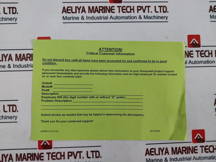 Honeywell 51195178-100 Pc Communications Card Kit Rev.A