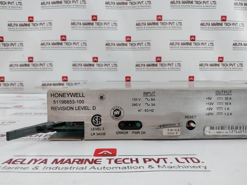 Honeywell 51196653-100 Five-slot Power Supply Module 120V 6A