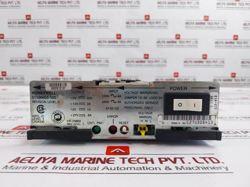 Honeywell 51196655-100 Power Supply Module Rev 3 Hf-75802 0000212127