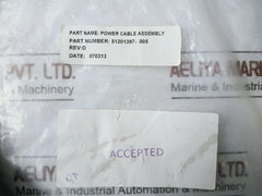 Honeywell 51201397-005 Power Cable Ring Cord Assemblyym40608 E12683 Rev.D