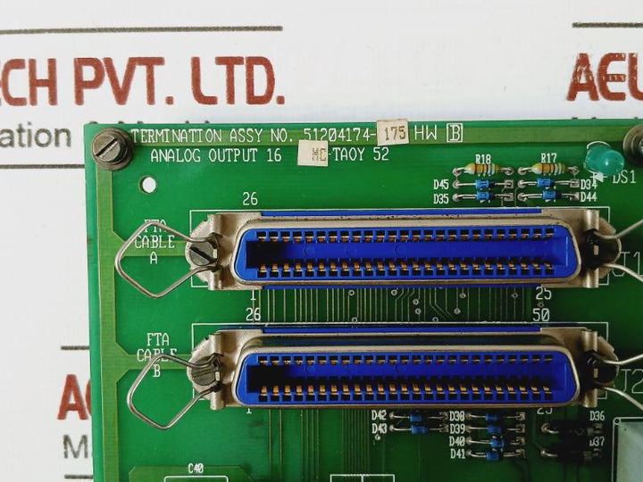 Honeywell 51204174-175 Analog Output 16 Channel Fta Card 51204173-100
