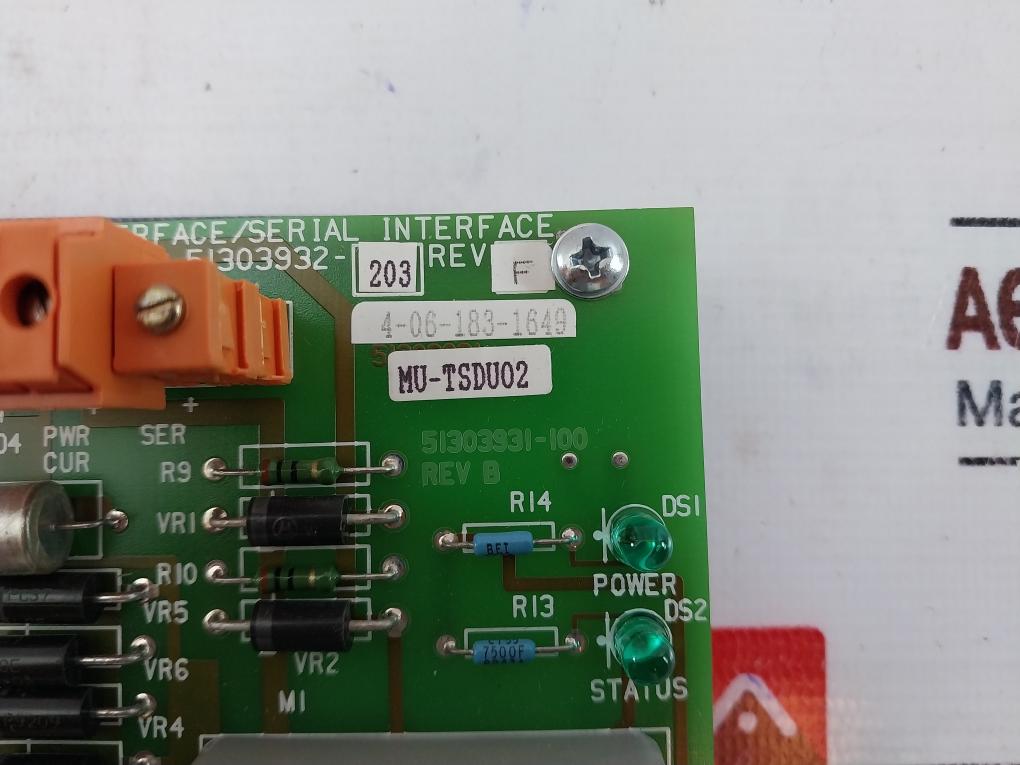 Honeywell 51303932-203 Serial Device Interface Fta For Udc 6000 Mu-tsdu02 Rev E