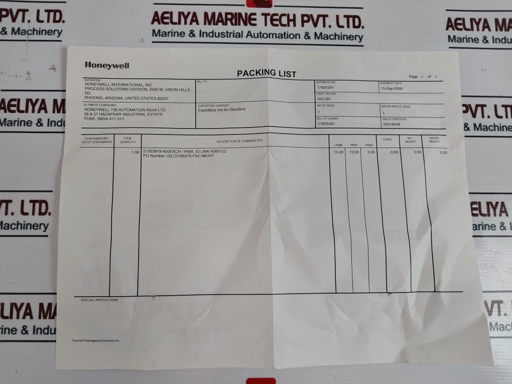 HONEYWELL 51303979-450 Input/output Link Interface 51120701-101