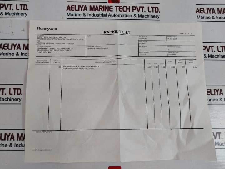 HONEYWELL 51303979-450 Input/output Link Interface 51120701-101