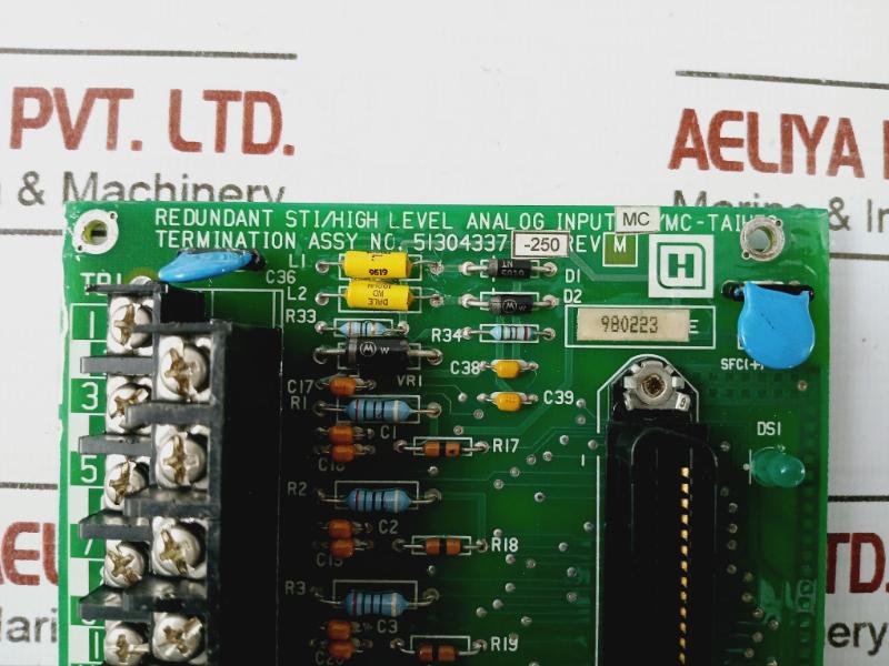 Honeywell 51304337-250 Redundant Sti/High Level Analog Input Rev: D 51304336