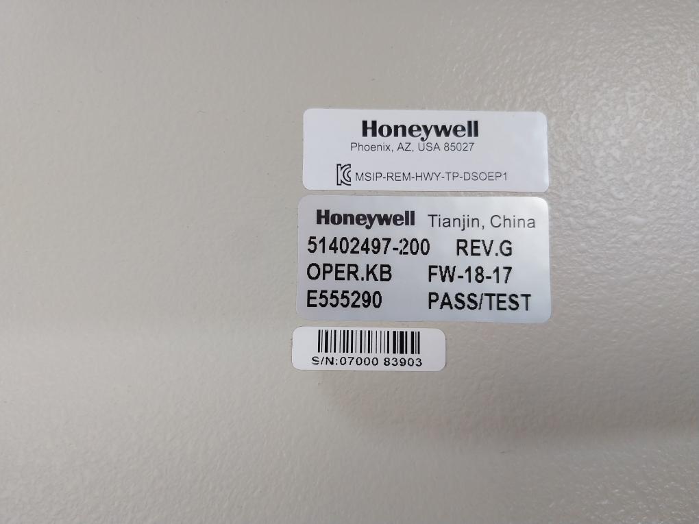 Honeywell 51402497-200 Operator Keyboard Rev G