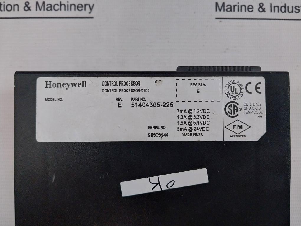 Honeywell 51404305-225 Control Processor C200 Rev. B 5Ma At 24Vdc 100Mhz