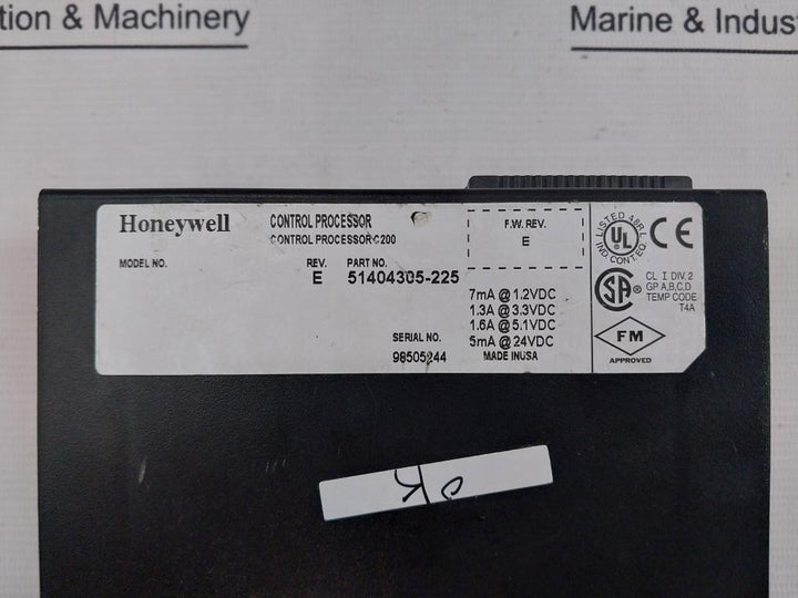 Honeywell 51404305-225 Control Processor C200 Rev. B 5Ma At 24Vdc 100Mhz