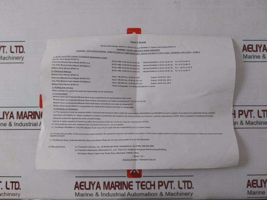 Honeywell 51454235-100 Tdi Power Supply Module 100-240V Ac 47-63 Hz Sps5984-lf