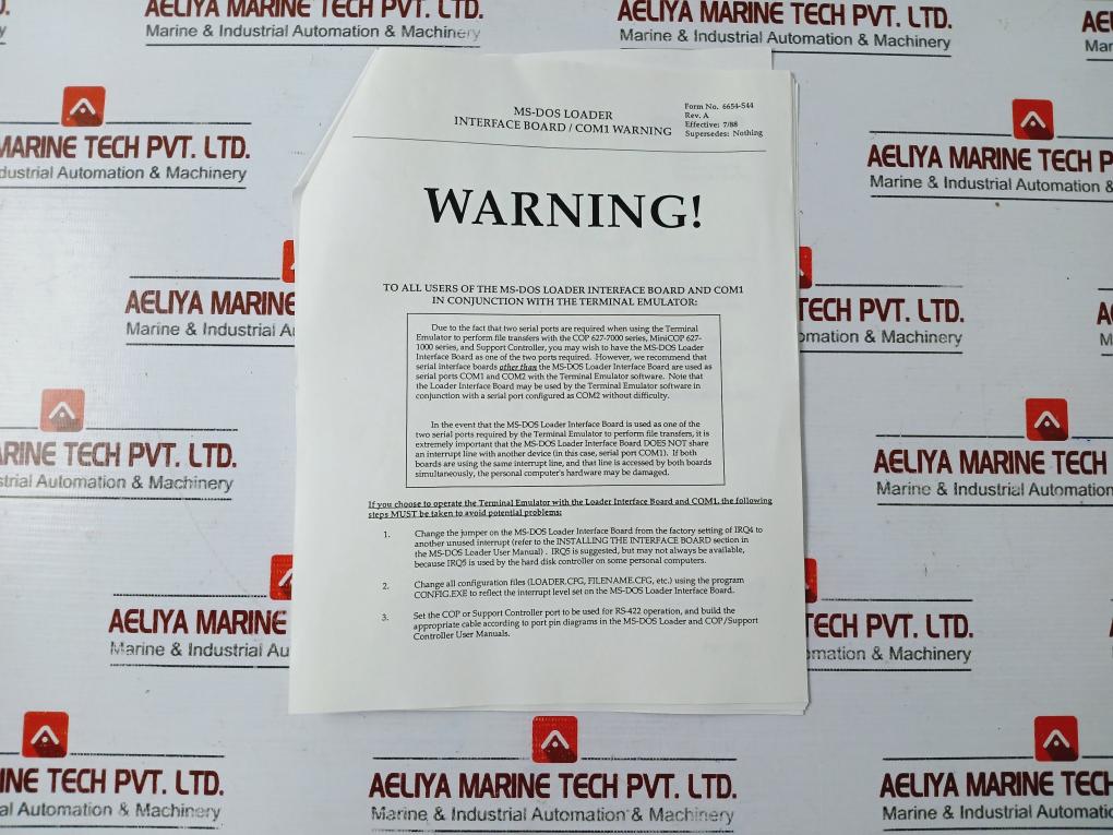 Honeywell 623-6010 Printed Circuit Board MS-DOS Loader set Version 4.X