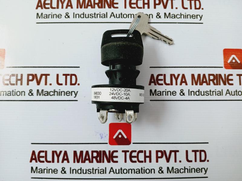 Honeywell 84830 Keylock Switch, 12vdc 20a, 24vdc 10a, 48vdc 4a
