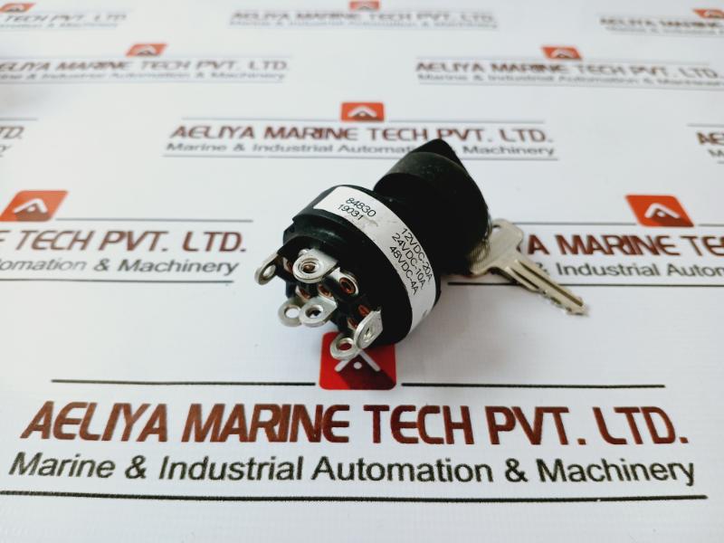 Honeywell 84830 Keylock Switch, 12vdc 20a, 24vdc 10a, 48vdc 4a