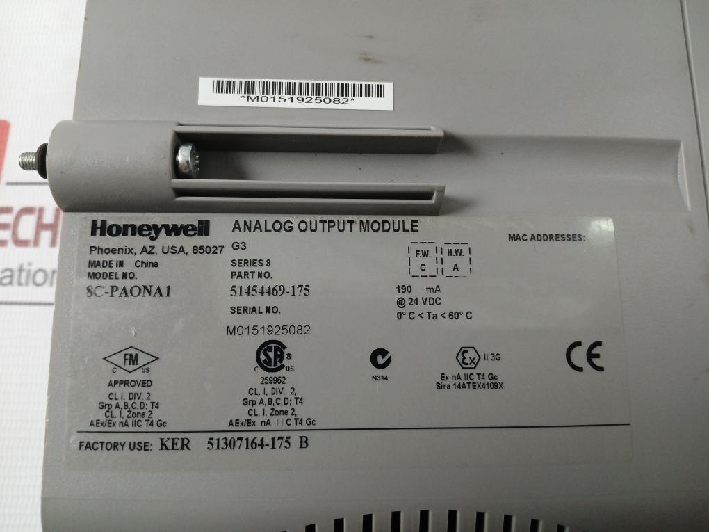 Honeywell 8C-paona1 Series 8 Controller And I/O 190 Ma 24 Vdc