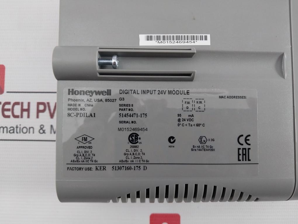 Honeywell 8C-pdila1 Digital Input Module 51454471-175 95Ma At 24 Vdc Series:8