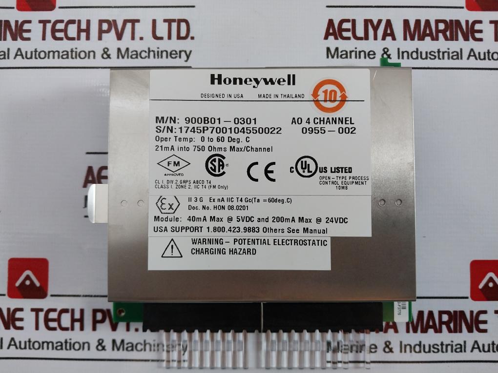 Honeywell 900B01-0301 4-point Analog Output Module Hc900 Controller 24Vdc, 94V-0