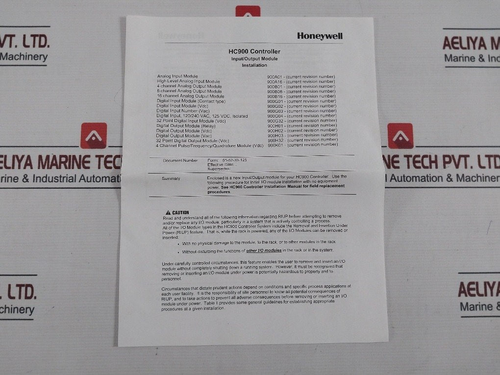 Honeywell 900H32-0102 Digital Input/Output Module 24V Dc Rev B 94V-0