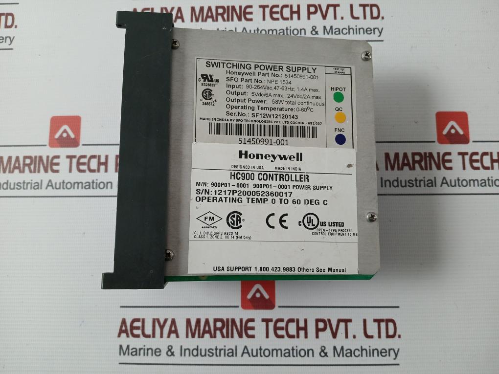 Honeywell 900P01-0001 Hc900 Controller Switching Power Supply 51450991-001 Dc24V