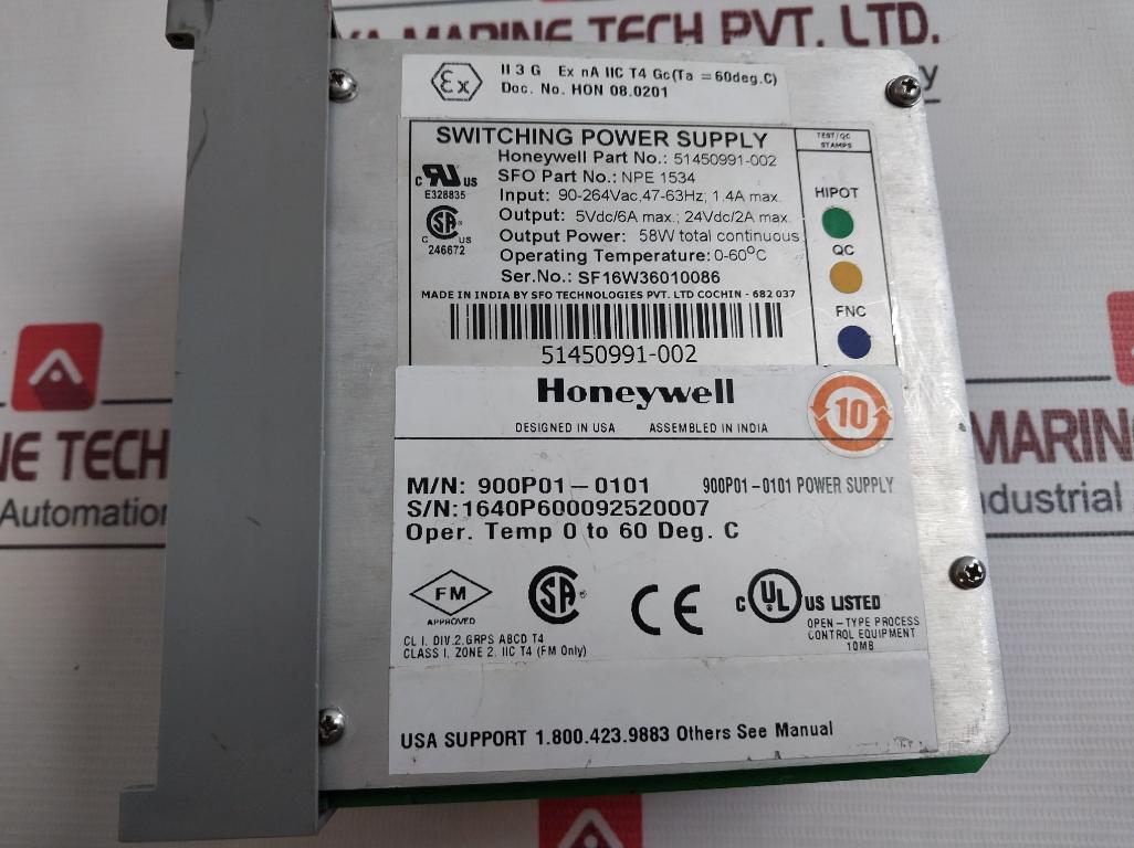 Honeywell 900P01-0101 Switching Power Supply 0-264Vac 47-63Hz 1.4A Max