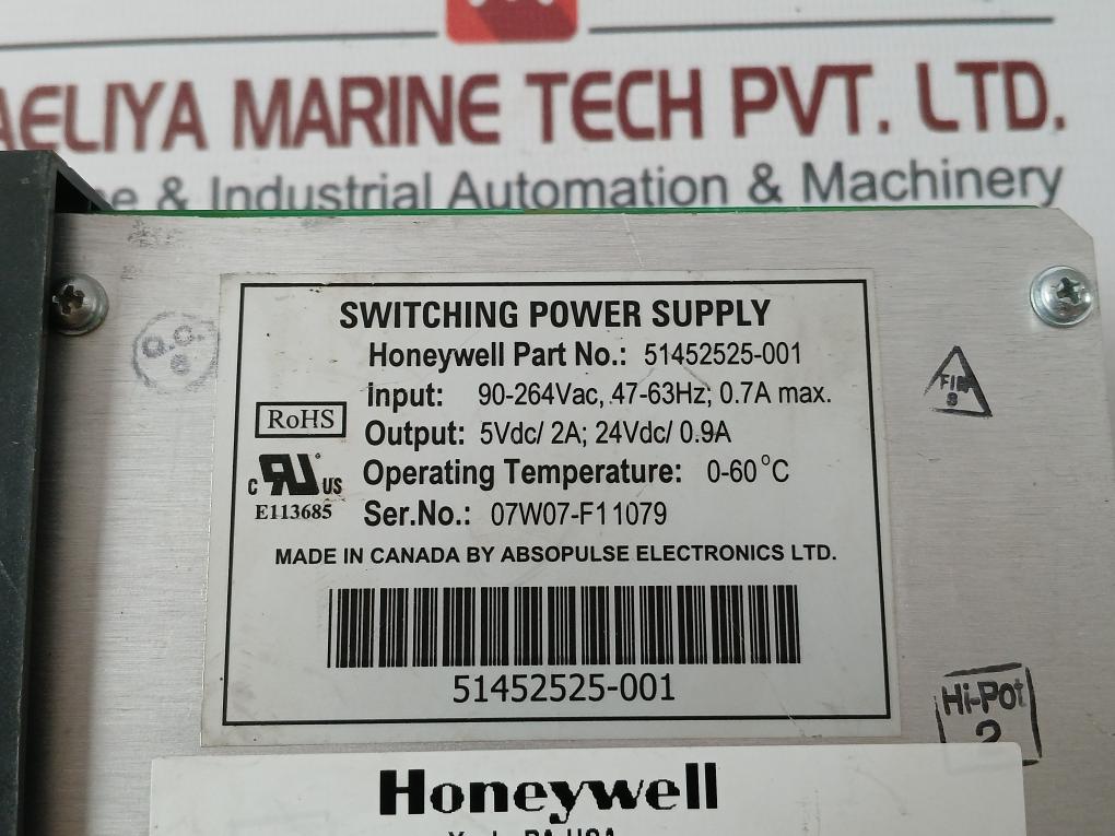 Honeywell 900P02-0001 Hc900 Controller Switching Power Supply 51452525-001 0.7A