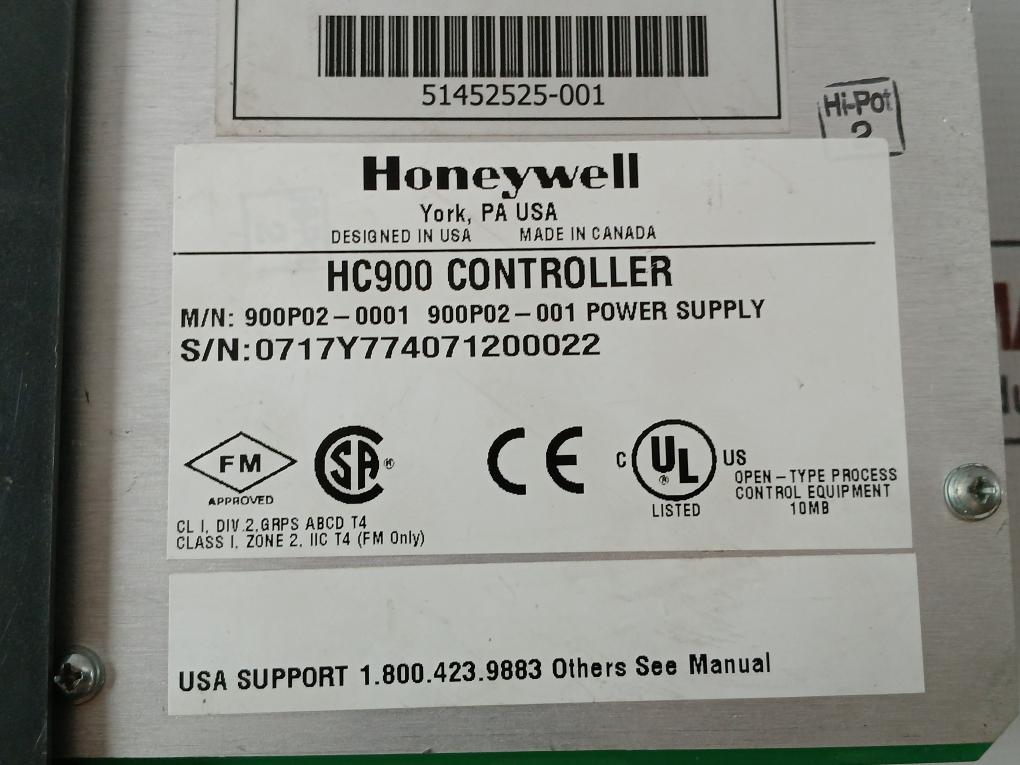 Honeywell 900P02-0001 Hc900 Controller Switching Power Supply 51452525-001 0.7A