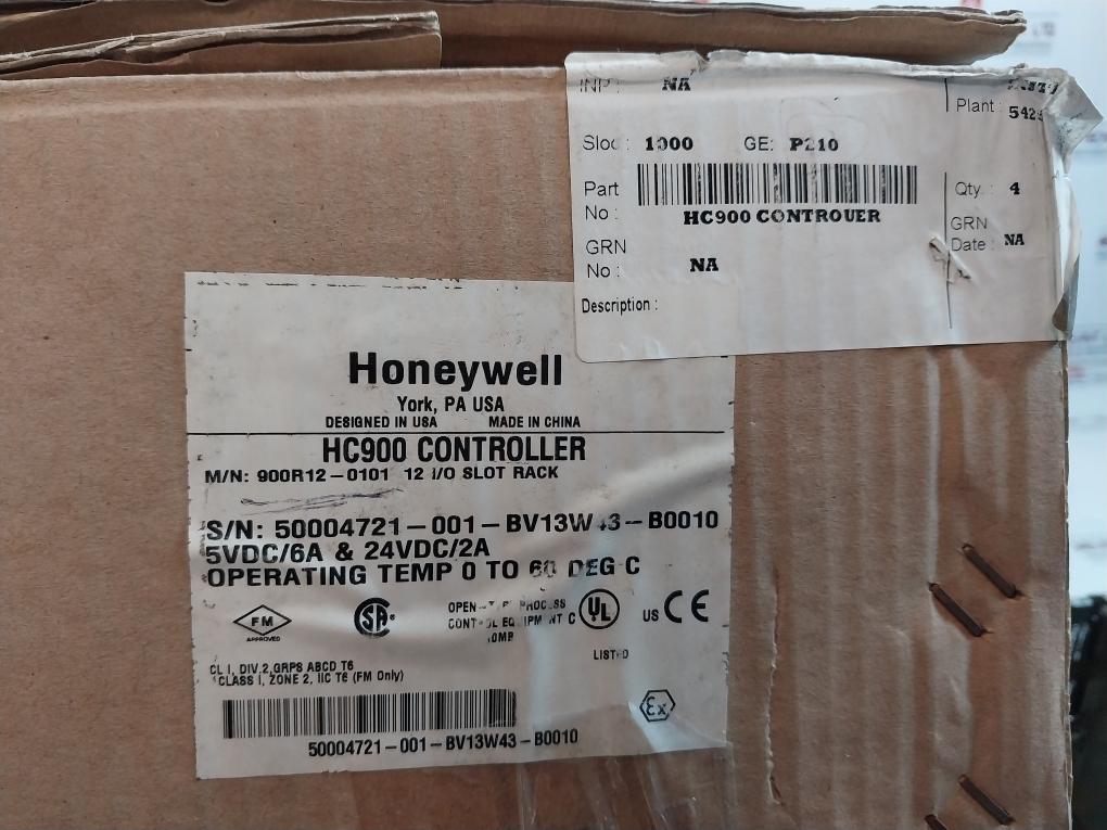 Honeywell 900R12-0101 12 I/O Slot Rack/Module Controller 5Vdc/6A & 24Vdc/2A