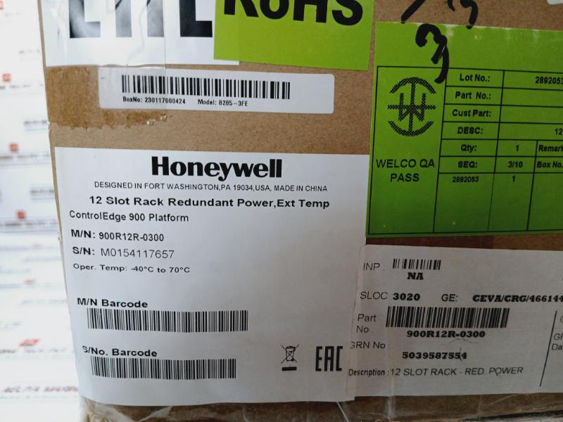 Honeywell 900R12R-0200 ControlEdge 900 12 Slot I/O Rack Module 8285-3FE REV. B