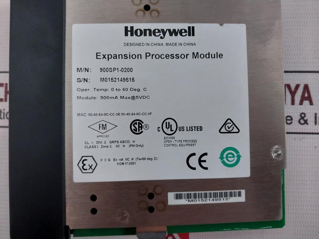 Honeywell 900Sp1-0200 Expansion Processor Module 500Ma Max 5Vdc