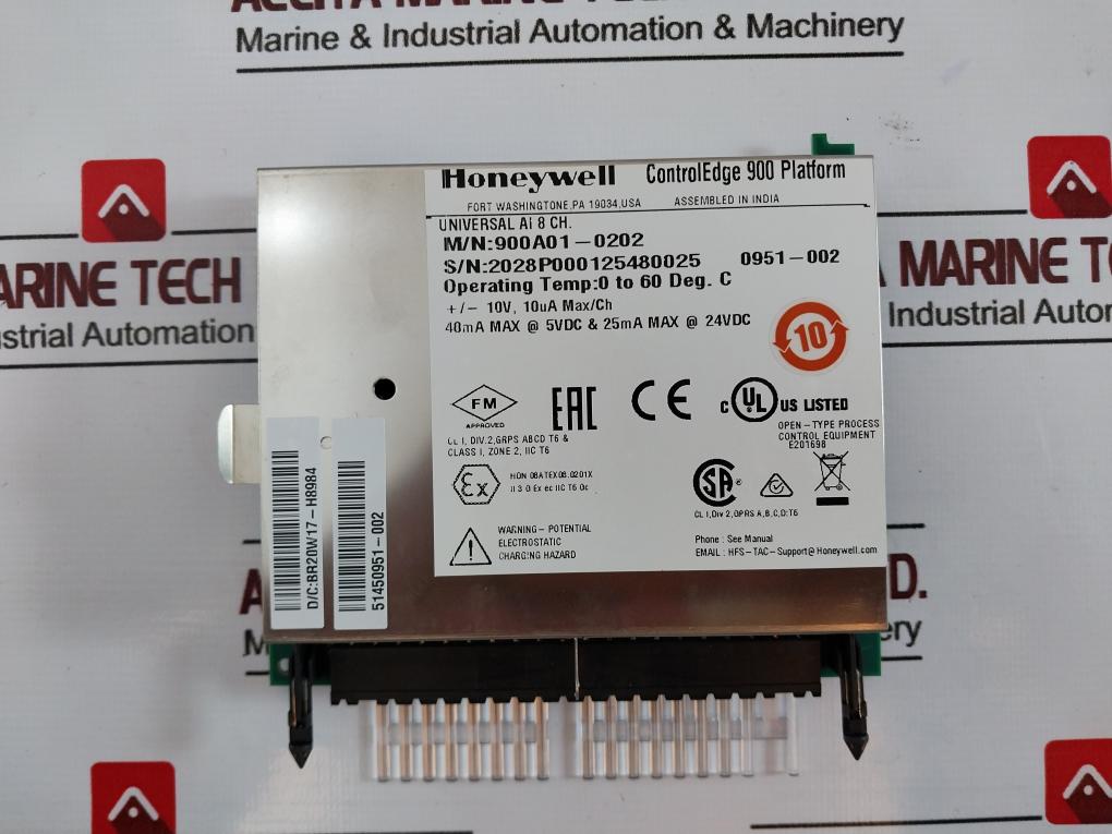 Honeywell 900A01-0202 ControlEdge 900 Platform Analog Input Universal AI 8 CH
