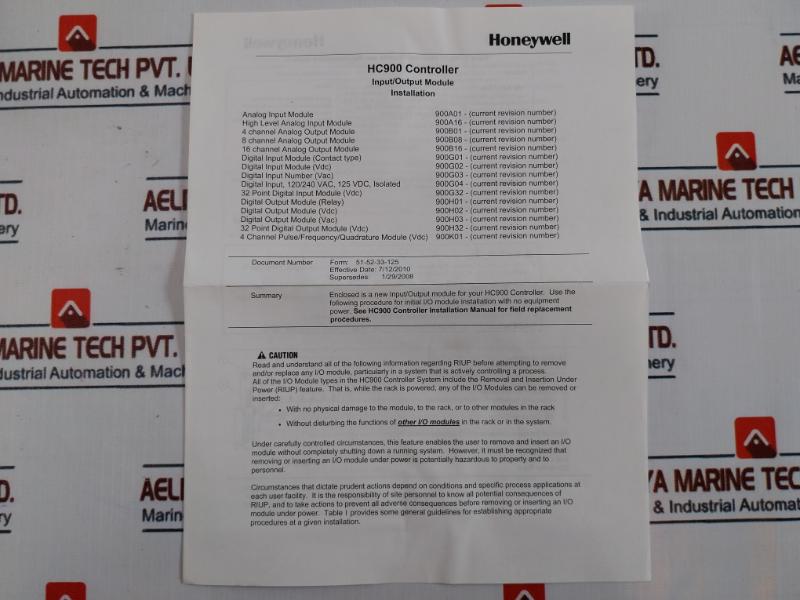 Honeywell 900B08-0202 Controledge 900 Platform 8-channel Analog Output Module